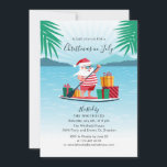 Christmas in July Family Summer BBQ Beach Party Invitation<br><div class="desc">Cool,  fun,  bright Christmas in July summer party invitation for friends and family to celebrate your mid year summer family parties or delayed Christmas. Customise this card by clicking on the "Personalise" button above to change the placeholder text</div>