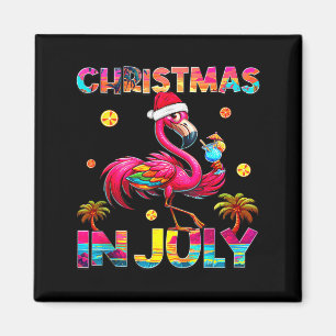 Christmas in july flamingo beach summer hawaii magnet