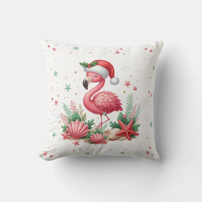 Christmas in July Flamingo Cushion (Front)