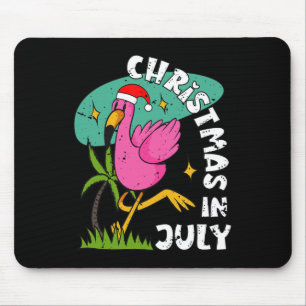 Christmas In July Flamingo Cute Beach Summer Chris Mouse Pad