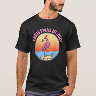 Christmas In July Flamingo In Santa Hat Kids Toddl T-Shirt