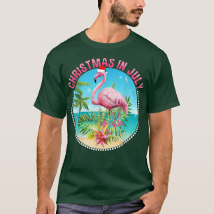 Christmas In July Flamingo In Santa Hat Kids Toddl T-Shirt
