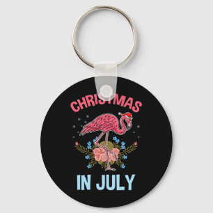 Christmas In July Flamingo Key Ring