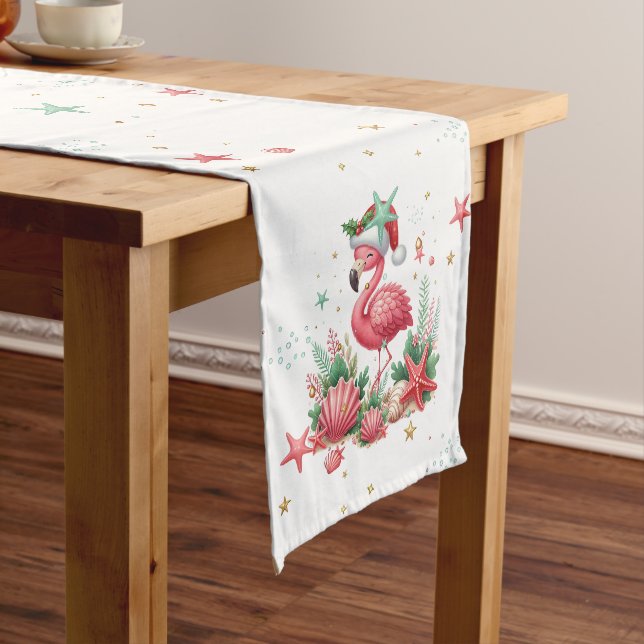 Christmas in July Flamingo Long Table Runner (In Situ)
