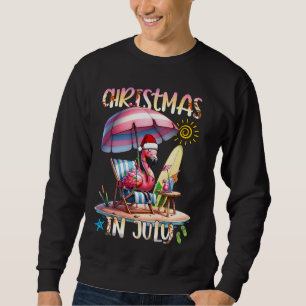 Christmas In July Flamingo Lover Beach Summer Wome Sweatshirt
