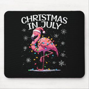 Christmas In July Flamingo Santa Summer Xmas Women Mouse Pad