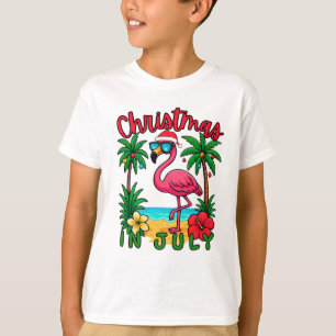 Christmas in July Flamingo T-Shirt