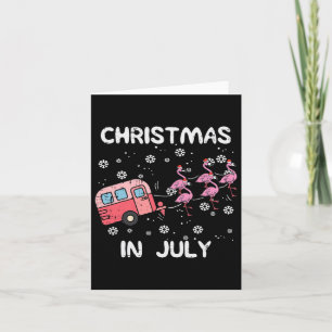 Christmas In July Flamingo Trailer Summer Xmas Cam Card
