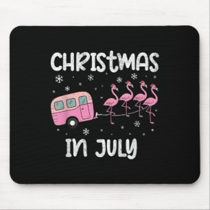 Christmas In July Flamingo Trailer Summer Xmas Cam Mouse Pad