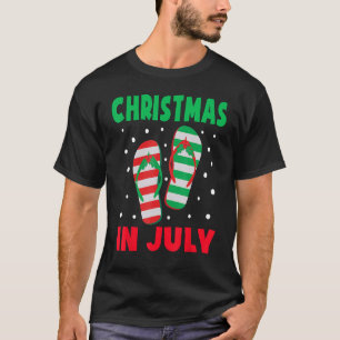 Christmas in July Flip Flops  Beach Summer Kids To T-Shirt