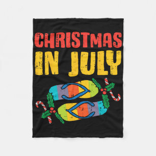 Christmas In July Flip Flops Summer Beach Xmas Men Fleece Blanket