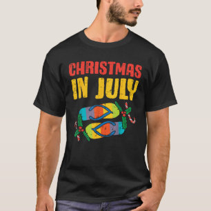 Christmas In July Flip Flops Summer Beach Xmas Men T-Shirt