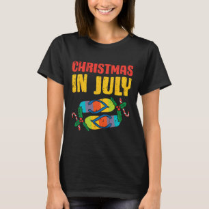 Christmas In July Flip Flops Summer Beach Xmas Men T-Shirt