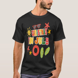 Christmas In July Flip Flops Summer Vacation Beac T-Shirt