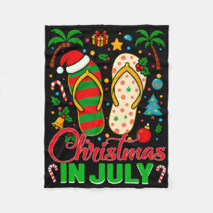 Christmas In July Flip Flops Summer Vacation Women Fleece Blanket