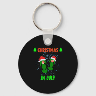Christmas in July Flip Flops Summer with santa Vac Key Ring