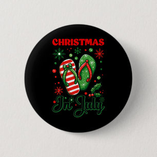 Christmas In July Flip Flops Xmas Flip Flops Summe 6 Cm Round Badge