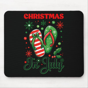 Christmas In July Flip Flops Xmas Flip Flops Summe Mouse Pad
