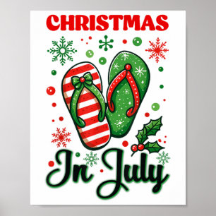 Christmas In July Flip Flops Xmas Flip Flops Summe Poster