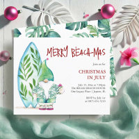 Christmas in July Flyers Templates Surfboard Theme
