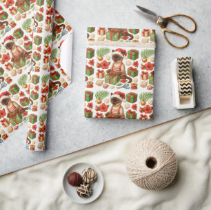 Christmas in July For Cat Lovers Pool Party  Wrapping Paper
