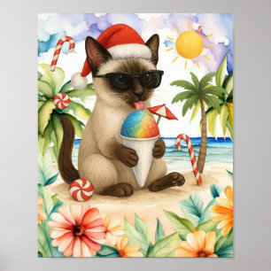 Christmas in July for Siamese Cat Lovers Poster