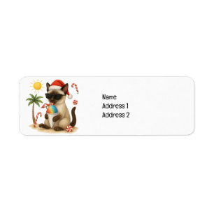 Christmas in July for Siamese Cat Lovers Return Address Label