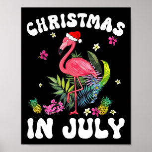 Christmas In July For Women Pink Flamingo Pink Wom Poster