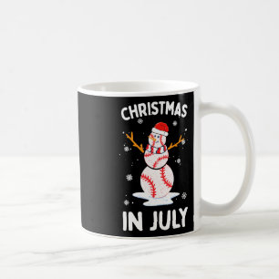 Christmas In July Funny Baseball Snowman Men Women Coffee Mug