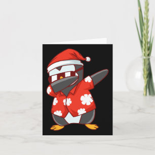 Christmas In July Funny Dabbing Penguin Card