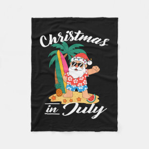 Christmas in july funny dabbing santa beach fleece blanket