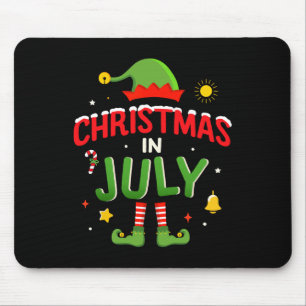 Christmas In July Funny Elf For Summer Xmas 1 Mouse Pad