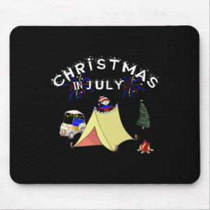 Christmas In July Funny Golf Cart Camping T Shirt Mouse Pad