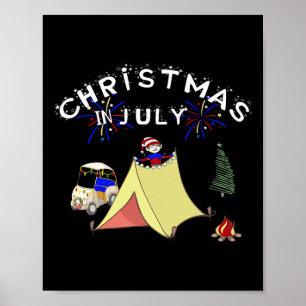 Christmas In July Funny Golf Cart Camping T Shirt Poster