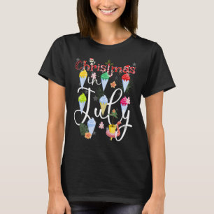 Christmas in July Funny Ice Cream Summer Vacation  T-Shirt