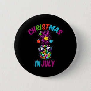 Christmas In July Funny Pineapple Summer Xmas Gift 6 Cm Round Badge