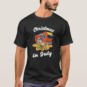 Christmas in July Funny Santa Camper RV Caravan Su T-Shirt