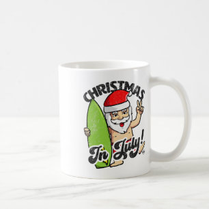 Christmas In July Funny Santa Claus Graphic Summer Coffee Mug