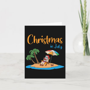Christmas In July Funny Santa Eating Watermelon Card
