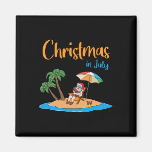 Christmas In July Funny Santa Eating Watermelon Magnet