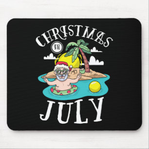 Christmas In July Funny Santa For Sommer Christmas Mouse Pad