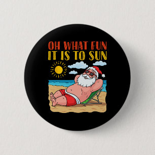 Christmas In July Funny Santa Hat Sungles Summer 6 Cm Round Badge