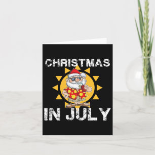 Christmas In July Funny Santa In Hawaiian Shirt Te Card