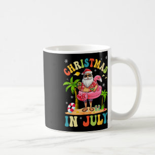 Christmas In July Funny Santa Summer Beach Vacatio Coffee Mug