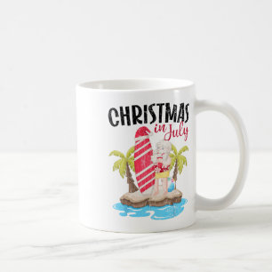 Christmas In July Funny Santa Summer Vacation Grap Coffee Mug