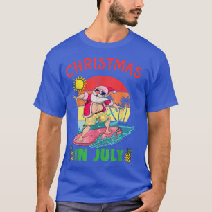 Christmas In July Funny Santa Surf Surfing Surfer T-Shirt
