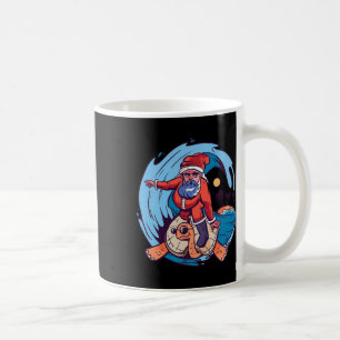 Christmas In July Funny Santa Surfing Hawaiian Coffee Mug