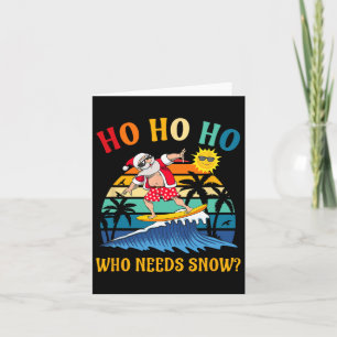 Christmas In July Funny Santa Surfing Summer Beach Card