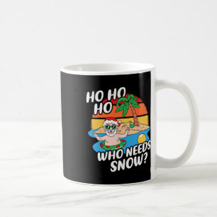 Christmas In July Funny Santa Surfing Summer Beach Coffee Mug