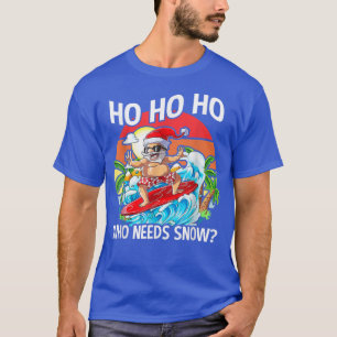 Christmas In July Funny Santa Surfing Summer Beach T-Shirt